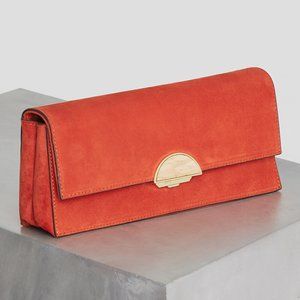 BCBG NWOT Collette Suede Clutch detachable strap